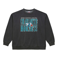 Charlotte Hornets NBA Downtown Collection Fleece Sweatshirt Black - Mitchell & Ness