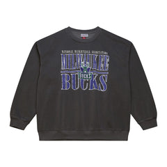 Milwaukee Bucks NBA Downtown Collection Fleece Sweatshirt Black - Mitchell & Ness