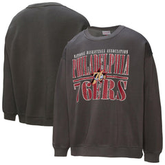 Philadelphia 76ers NBA Downtown Collection Fleece Sweatshirt Black - Mitchell & Ness