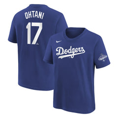 Shohei Ohtani Los Angeles Dodgers Nike Youth 2025 World Series Champions Name & Number T-Shirt - Royal T-shirts
