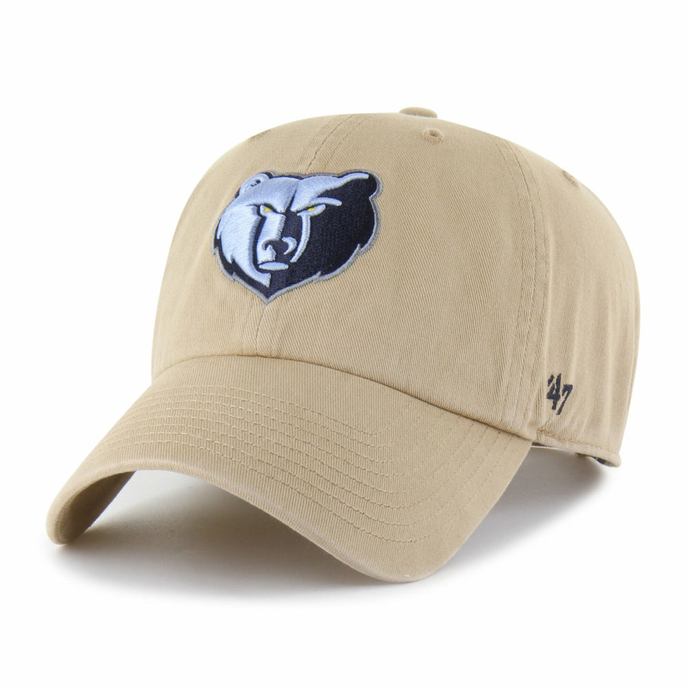 Memphis Grizzlies '47 Logo Clean Up Adjustable Hat Khaki - 47 brand outlet