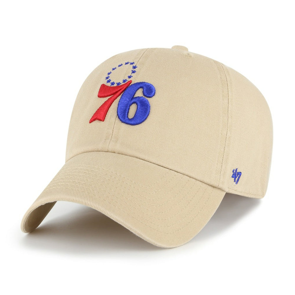 Philadelphia 76ers '47 Logo Clean Up Adjustable Hat Khaki - 47 brand outlet
