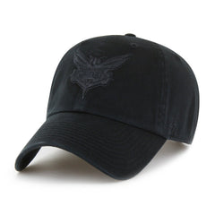 Charlotte Hornets '47 Black on Black Clean Up Adjustable Hat - 47 brand