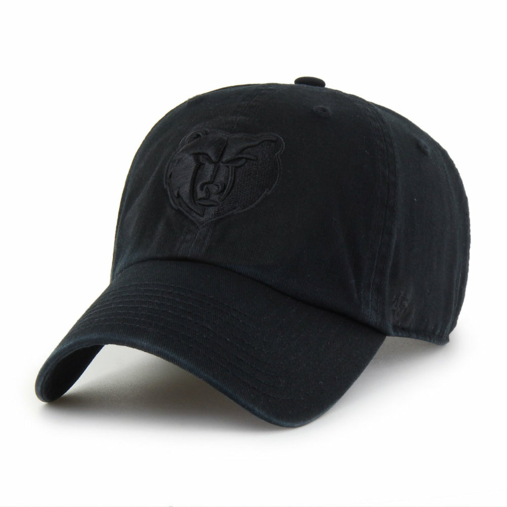 Memphis Grizzlies '47 Black on Black Clean Up Adjustable Hat - 47 brand
