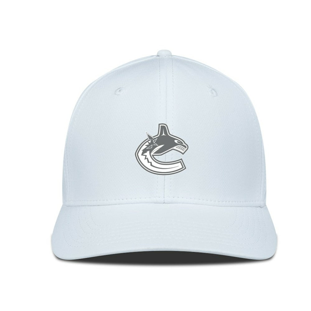 Vancouver Canucks Levelwear Rise Slate & Snow Structured Flex Hat - White | US 203539008