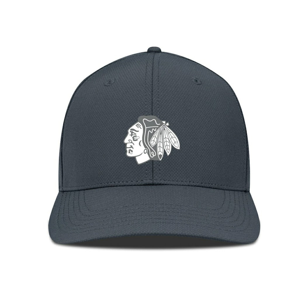 Chicago Blackhawks Levelwear Rise Slate & Snow Structured Flex Hat - Charcoal | US 203539024