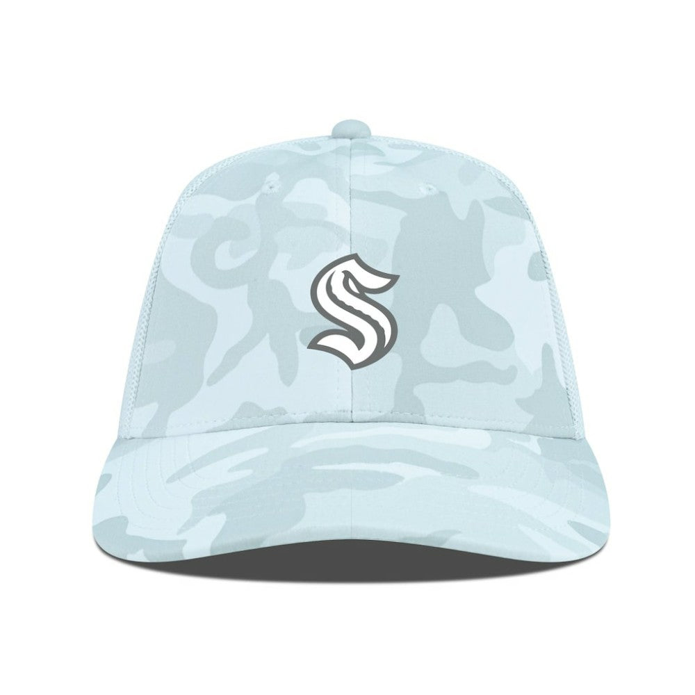 Seattle Kraken Levelwear Clash Slate & Snow Meshback Flex Hat - Camo | US 203539107