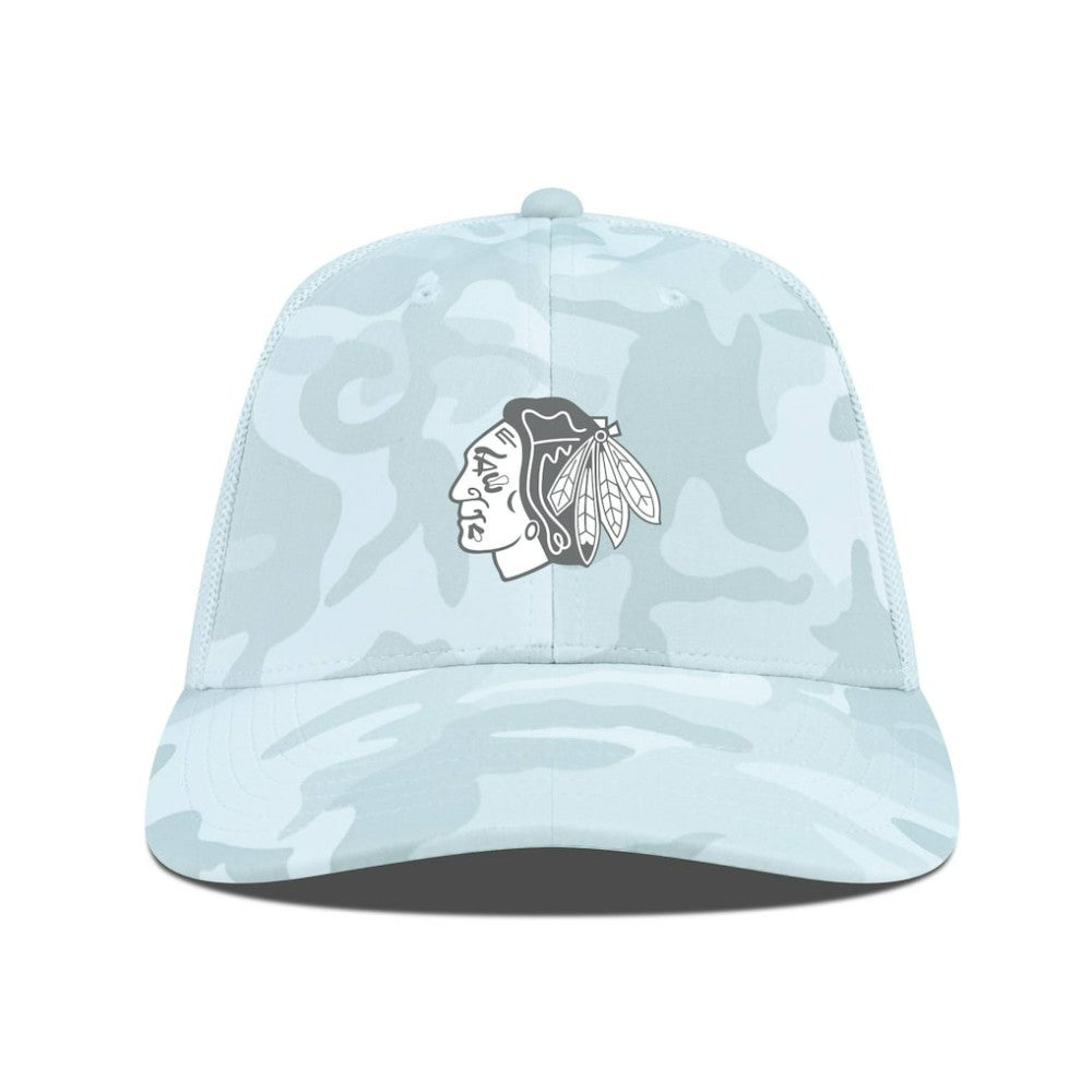 Chicago Blackhawks Levelwear Clash Slate & Snow Meshback Flex Hat - Camo | US 203539126