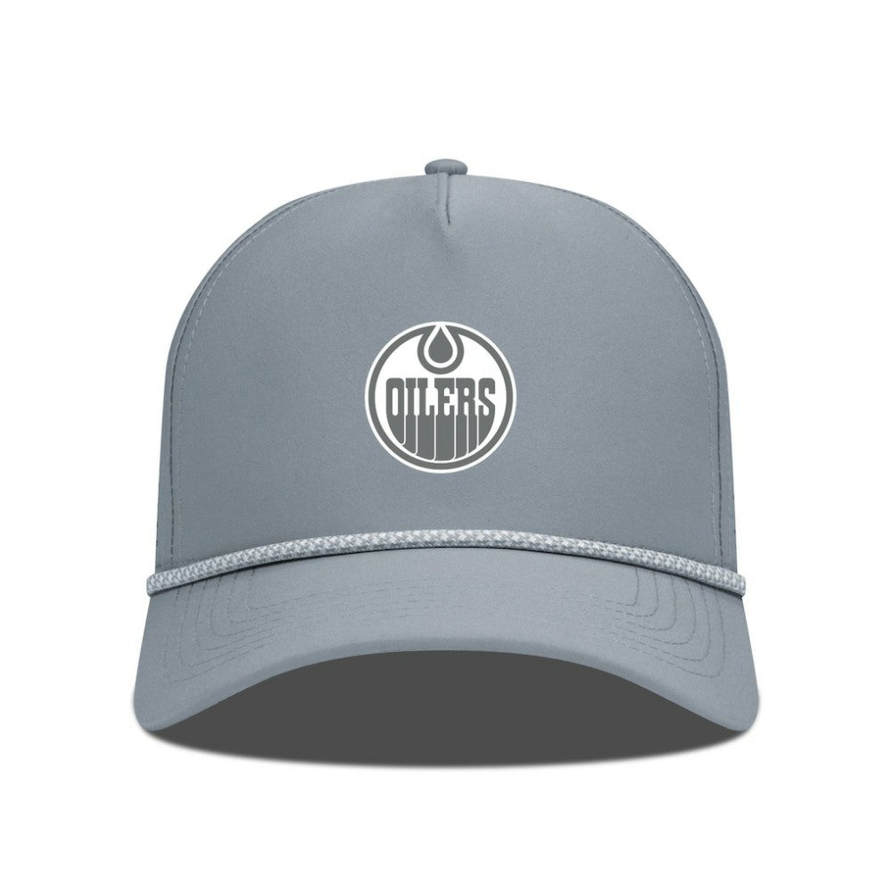 Edmonton Oilers Levelwear Gordon Slate & Snow Rope Adjustable Hat - Gray | US 203539144