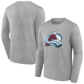Colorado Avalanche Women's Primary Logo Long Sleeve V-Neck T-Shirt - Gray | US 203555629