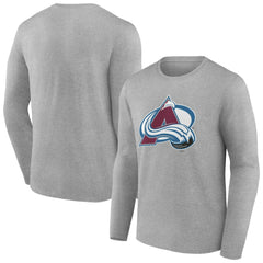 Colorado Avalanche Women's Primary Logo Long Sleeve V-Neck T-Shirt - Gray | US 203555629