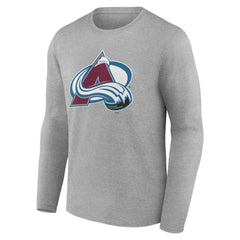 Colorado Avalanche Women's Primary Logo Long Sleeve V-Neck T-Shirt - Gray | US 203555629