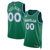 Dallas Mavericks Unisex Swingman Custom Jersey Classic Editi- Green - Nike