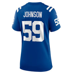 Buddy Johnson Indianapolis Colts Women's Team Game Jersey - Royal Jerseys