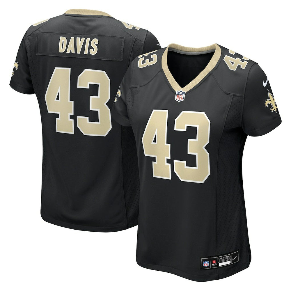 Michael Davis New Orleans Saints Women's Team Game Jersey - Black Jerseys