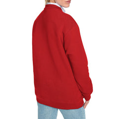 Buffalo Bills Starter Women's Arch Stripe Fleece Sweatshirt - Red Sweatshirts