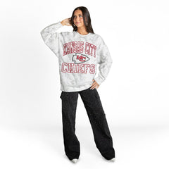 Kansas City Chiefs Gameday Couture Women's Whiteout Oversized Premium Fleece Sweatshirt - Arctic Camo Sweatshirts