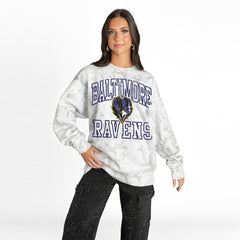 Baltimore Ravens Gameday Couture Women's Whiteout Oversized Premium Fleece Sweatshirt - Arctic Camo Sweatshirts
