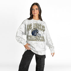 Los Angeles Chargers Gameday Couture Women's Whiteout Oversized Premium Fleece Sweatshirt - Arctic Camo Sweatshirts
