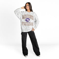 Minnesota Vikings Gameday Couture Women's Whiteout Oversized Premium Fleece Sweatshirt - Arctic Camo Sweatshirts