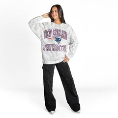 New England Patriots Gameday Couture Women's Whiteout Oversized Premium Fleece Sweatshirt - Arctic Camo Sweatshirts