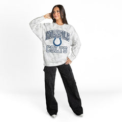 Indianapolis Colts Gameday Couture Women's Whiteout Oversized Premium Fleece Sweatshirt - Arctic Camo Sweatshirts