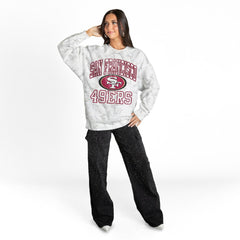 San Francisco 49ers Gameday Couture Women's Whiteout Oversized Premium Fleece Sweatshirt - Arctic Camo Sweatshirts