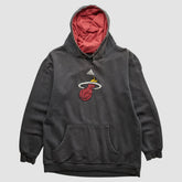 Miami Heat 2000s Pullover Sweatshirt Charcoal Vintage - Adidas