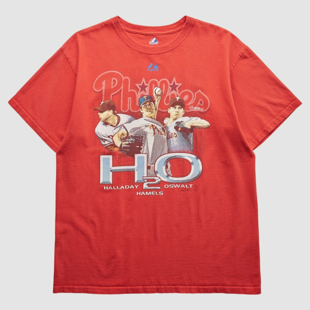 Philadelphia Phillies Majestic 2010 T-Shirt - Red - Vintage T-shirts