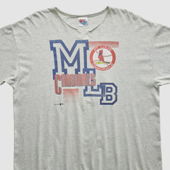 St. Louis Cardinals Hanes 1993 T-Shirt - Heather Gray - 2XVintage T-shirts