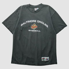 Baltimore Orioles Majestic 1999 T-Shirt - Charcoal - XVintage T-shirts