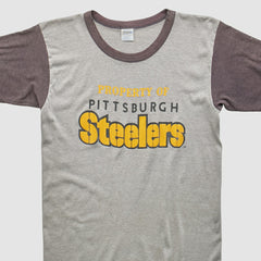 Pittsburgh Steelers Trench 80s T-Shirt - Heather Gray T-shirts