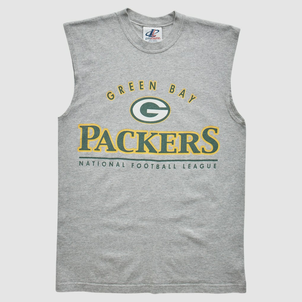 Green Bay Packers Logo Athletic 2000s Tank - Heather Gray Tanks