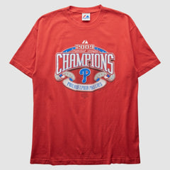 Philadelphia Phillies Majestic 2009 T-Shirt - Red - Vintage T-shirts