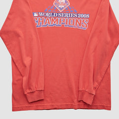 Philadelphia Phillies 2008 Long Sleeve T-Shirt - Red - Vintage T-shirts