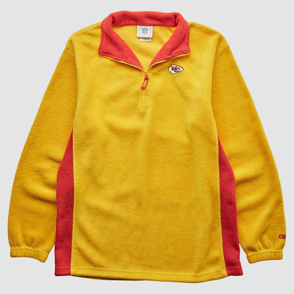 Kansas City Chiefs NFL 2000s 1/4 Zip Sweatshirt - Yellow Sweatshirts