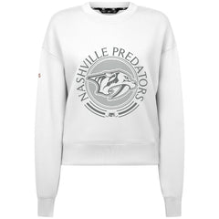 Nashville Predators Levelwear Women's Slate & Snow Sponge Tri-Blend Sweatshirt - White | US 203561075