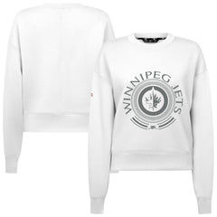 Winnipeg Jets Levelwear Women's Slate & Snow Sponge Tri-Blend Sweatshirt - White | US 203561106