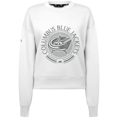 Columbus Blue Jackets Levelwear Women's Slate & Snow Sponge Tri-Blend Sweatshirt - White | US 203561110