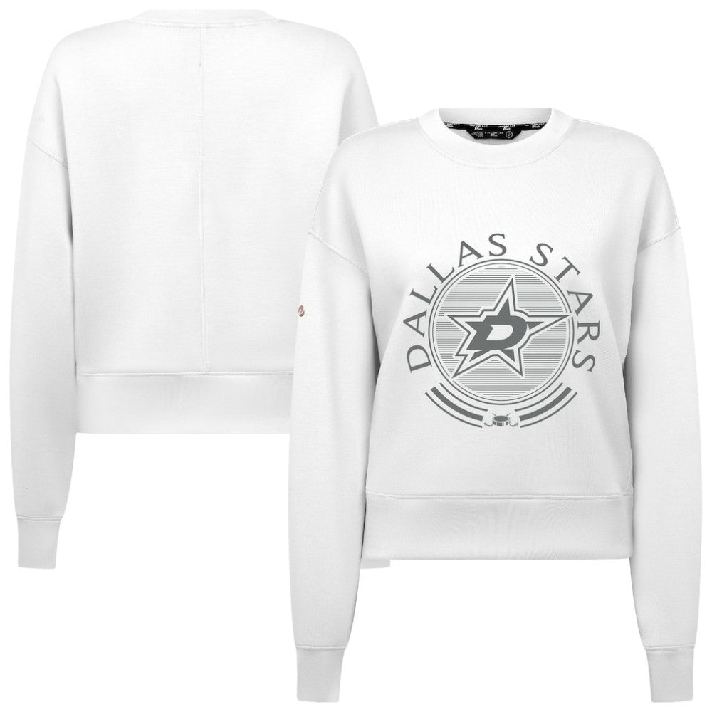 Dallas Stars Levelwear Women's Slate & Snow Sponge Tri-Blend Sweatshirt - White | US 203561112