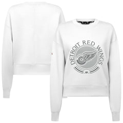 Detroit Red Wings Levelwear Women's Slate & Snow Sponge Tri-Blend Sweatshirt - White | US 203561114