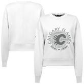 Calgary Flames Levelwear Women's Slate & Snow Sponge Tri-Blend Sweatshirt - White | US 203561130