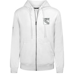 New York Rangers Levelwear Podium Chenille Logo Full-Zip Hoodie - White | US 203561169