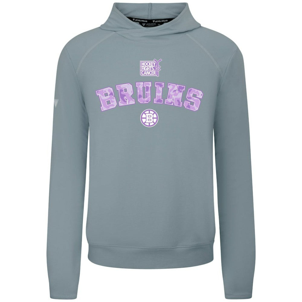 Boston Bruins Levelwear Hockey Fights Cancer Mandate Tri-Blend Hoodie - Gray | US 203563887