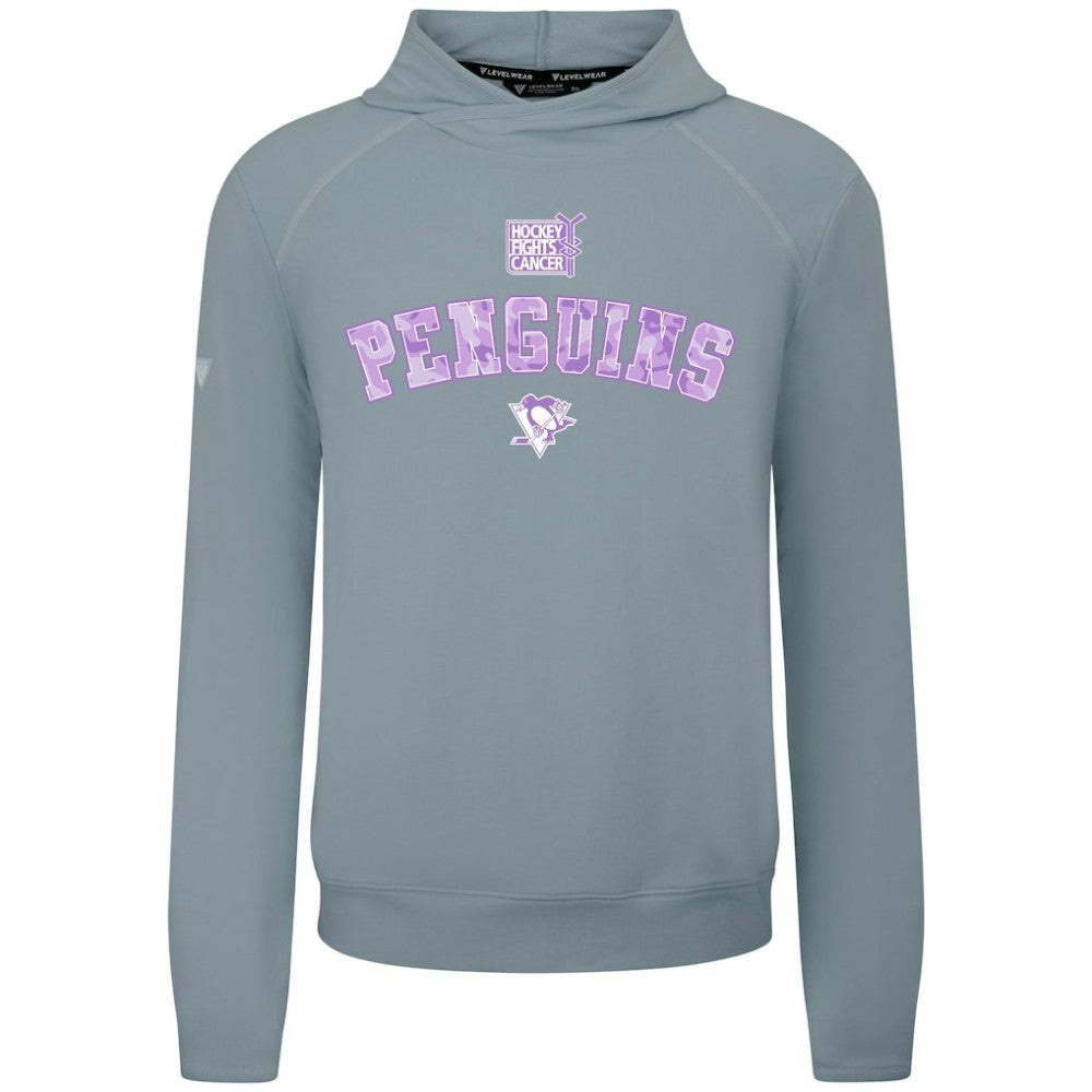 Pittsburgh Penguins Levelwear Hockey Fights Cancer Mandate Tri-Blend Hoodie - Gray | US 203563888