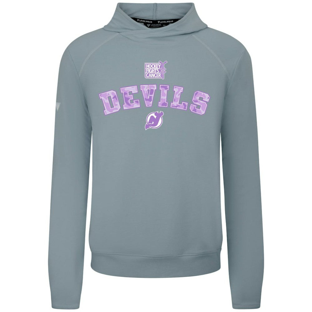 New Jersey Devils Levelwear Hockey Fights Cancer Mandate Tri-Blend Hoodie - Gray | US 203563889