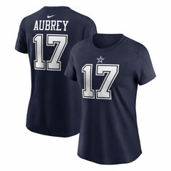Brandon Aubrey Dallas Cowboys Women's Player Name & Number T-Shirt - Navy T-shirts