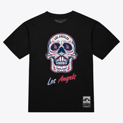 Los Angeles Angels Mitchell & Ness Women's Sugar Skull Boxy T-Shirt - Black T-shirts
