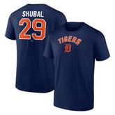 Tarik Skubal Detroit Tigers Winning Streak Name & Number T-Shirt - Navy T-shirts