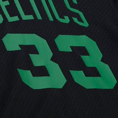 Larry Bird Boston Celtics Mesh Name & Number Short Sleeve Hoodie Black - Mitchell & Ness